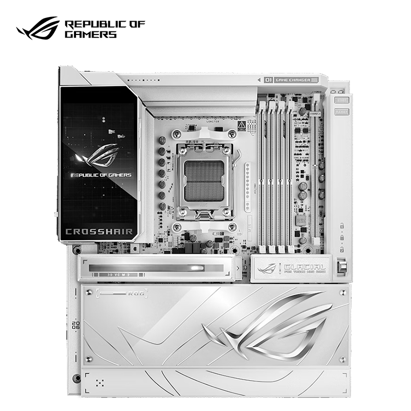 ROG CROSSHAIR X870E GLACIAL主板 纯白信仰美学/24+2+2供电模组