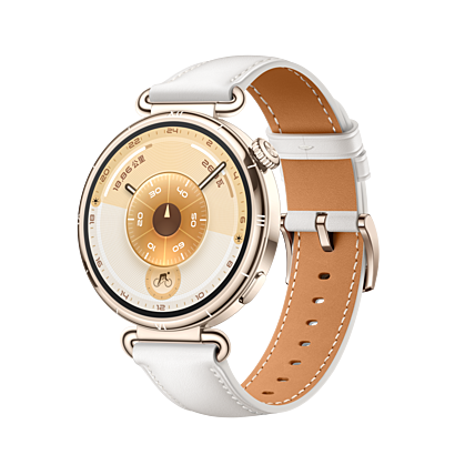 HUAWEI WATCH GT 6（41mm）浮光白 浅金色不锈钢表壳 白色复合素皮表带