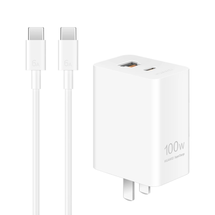 华为全能充多口充电器（Max 100W）白色 含6A C-C 1.8米数据线【3C认证】